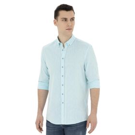 Pierre Cardin 50284168-VR007 Aqua Desenli Erkek Gömlek