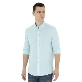 Pierre Cardin 50284168-VR007 Aqua Desenli Erkek Gömlek