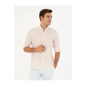 Pierre Cardin 50284168-VR011 Bej Desenli Erkek Gömlek