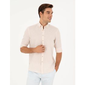 Pierre Cardin 50284168-VR011 Bej Desenli Erkek Gömlek