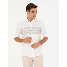 Pierre Cardin 50284177-VR016 Çağla Gömlek Desenli Erkek Gömlek