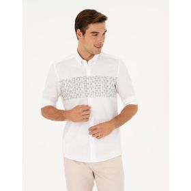 Pierre Cardin 50284177-VR016 Çağla Gömlek Desenli Erkek Gömlek