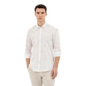 Pierre Cardin 50284207-VR011 Bej Desenli Erkek Gömlek