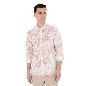 Pierre Cardin 50284239-VR186 Mercan Desenli Erkek Gömlek