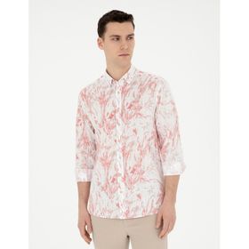 Pierre Cardin 50284239-VR186 Mercan Desenli Erkek Gömlek