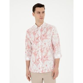 Pierre Cardin 50284239-VR186 Mercan Desenli Erkek Gömlek
