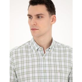 Pierre Cardin 50284266-VR016 Çağla Desenli Erkek Gömlek