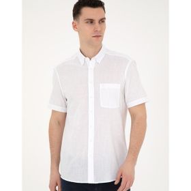 Pierre Cardin 50284267-VR013 Beyaz Kısa Kollu Erkek Gömlek