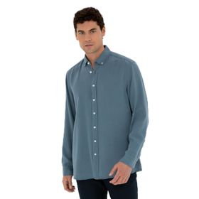 Pierre Cardin 50284405-VR032 Koyu Mavi Desenli Erkek Gömlek