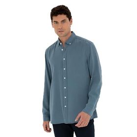 Pierre Cardin 50284405-VR032 Koyu Mavi Desenli Erkek Gömlek