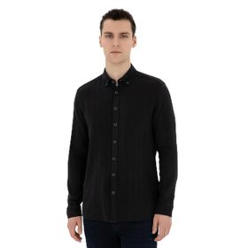 Pierre Cardin 50284407-VR046 Siyah Desenli Erkek Gömlek