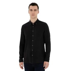Pierre Cardin 50284407-VR046 Siyah Desenli Erkek Gömlek