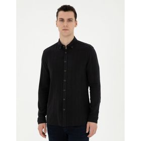 Pierre Cardin 50284407-VR046 Siyah Desenli Erkek Gömlek