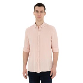 Pierre Cardin 50284407-VR078 Açık Pembe Desenli Erkek Gömlek
