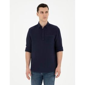 Pierre Cardin 50284592-VR033 Lacivert Desenli Erkek Gömlek