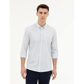 Pierre Cardin 50284872-VR003 Açık Mavi Desenli Erkek Gömlek