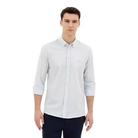 Pierre Cardin 50284872-VR003 Açık Mavi Desenli Erkek Gömlek