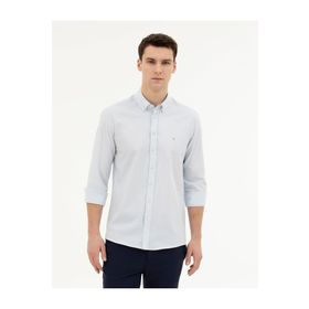 Pierre Cardin 50284872-VR003 Açık Mavi Desenli Erkek Gömlek