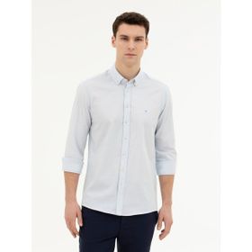 Pierre Cardin 50284872-VR003 Açık Mavi Desenli Erkek Gömlek