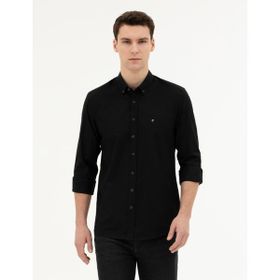 Pierre Cardin 50284872-VR046 Siyah Desenli Erkek Gömlek