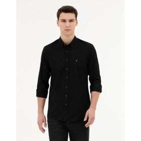 Pierre Cardin 50284872-VR046 Siyah Desenli Erkek Gömlek