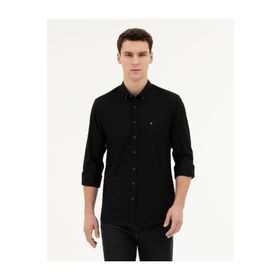 Pierre Cardin 50284872-VR046 Siyah Desenli Erkek Gömlek