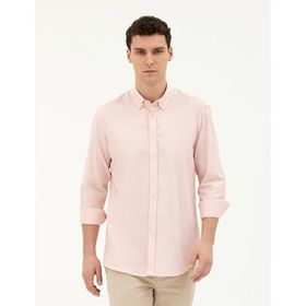 Pierre Cardin 50284872-VR078 Açık Pembe Desenli Erkek Gömlek