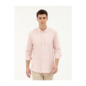 Pierre Cardin 50284872-VR078 Açık Pembe Desenli Erkek Gömlek