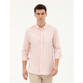 Pierre Cardin 50284872-VR078 Açık Pembe Desenli Erkek Gömlek