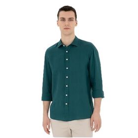Pierre Cardin 50284915-VR055 Zümrüt Desenli Erkek Gömlek