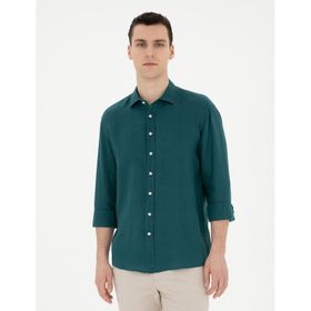 Pierre Cardin 50284915-VR055 Zümrüt Desenli Erkek Gömlek
