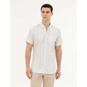 Pierre Cardin 50284924-VR049 Taş Kısa Kollu Erkek Gömlek