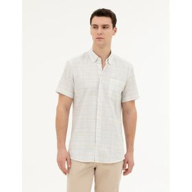 Pierre Cardin 50284924-VR049 Taş Kısa Kollu Erkek Gömlek