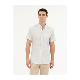 Pierre Cardin 50284924-VR049 Taş Kısa Kollu Erkek Gömlek