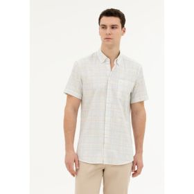 Pierre Cardin 50284924-VR049 Taş Kısa Kollu Erkek Gömlek