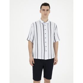 Pierre Cardin 50285540-VR033 Lacivert Kısa Kollu Erkek Gömlek