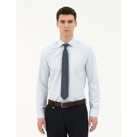 Pierre Cardin 50285562-VR003 Açık Mavi Desenli Erkek Gömlek