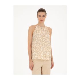 Pierre Cardin 50287241-VR011 Bej Kısa Kollu Kadın Bluz