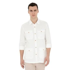 Pierre Cardin 50288044-VR011 Bej Desenli Erkek Gömlek