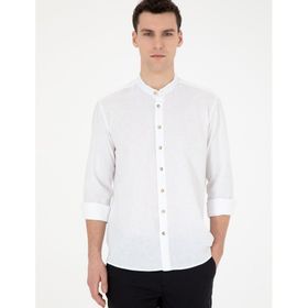 Pierre Cardin 50288526-VR013 Beyaz Desenli Erkek Gömlek