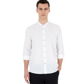 Pierre Cardin 50288526-VR013 Beyaz Desenli Erkek Gömlek