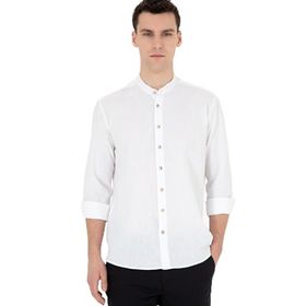 Pierre Cardin 50288526-VR013 Beyaz Desenli Erkek Gömlek