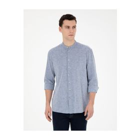 Pierre Cardin 50288526-VR033 Lacivert Desenli Erkek Gömlek