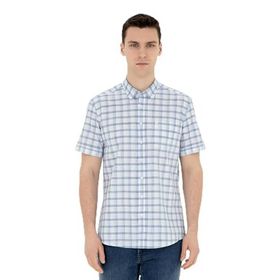 Pierre Cardin 50288566-VR032 Koyu Mavi Kısa Kollu Erkek Gömlek