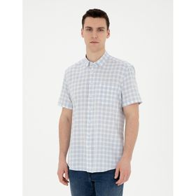 Pierre Cardin 50288740-VR003 Açık Mavi Kısa Kollu Erkek Gömlek