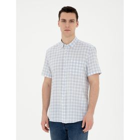 Pierre Cardin 50288740-VR003 Açık Mavi Kısa Kollu Erkek Gömlek