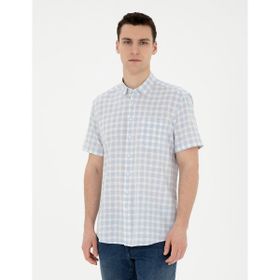 Pierre Cardin 50288740-VR003 Açık Mavi Kısa Kollu Erkek Gömlek