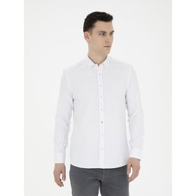 Pierre Cardin 50289388-VR011 Bej Desenli Erkek Gömlek