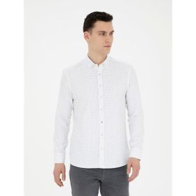 Pierre Cardin 50289388-VR011 Bej Desenli Erkek Gömlek