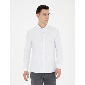 Pierre Cardin 50289388-VR011 Bej Desenli Erkek Gömlek